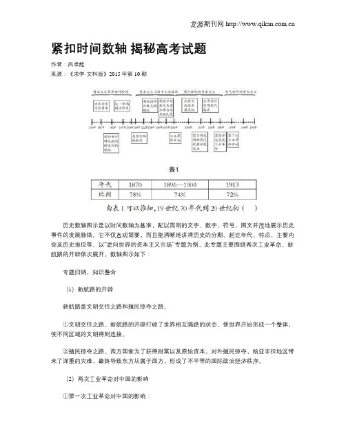 紧扣时间数轴揭秘高考试题