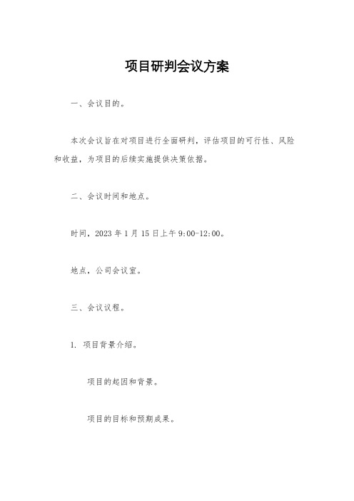 项目研判会议方案