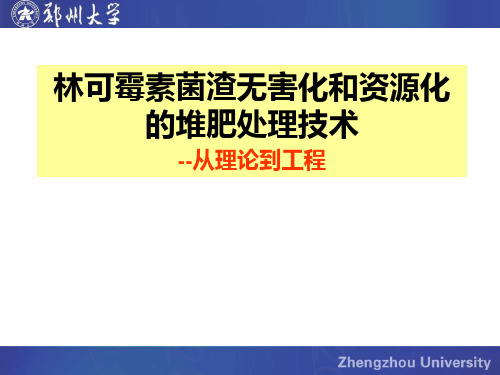 林可霉素菌渣无害化和资源化的堆肥处理1