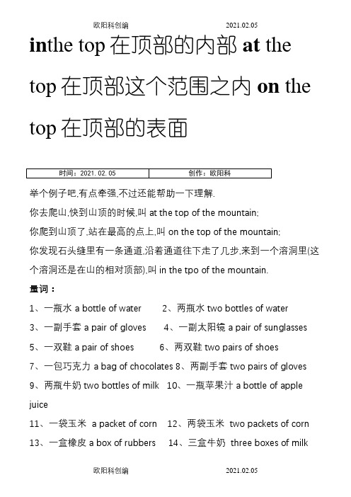 沪教版牛津英语4B语法专项练习之欧阳科创编