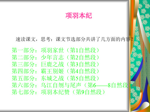 山西省运城市康杰中学高二语文苏教《＜史记＞选读》精品课件 项羽本纪