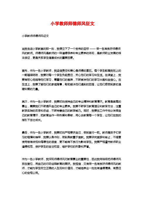 小学教师师德师风征文