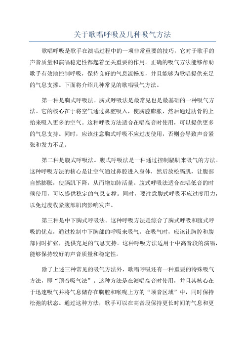 关于歌唱呼吸及几种吸气方法