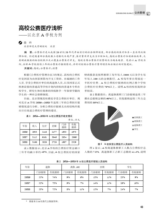 高校公费医疗浅析——以北京a学校为例