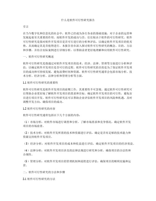 什么是软件可行性研究报告