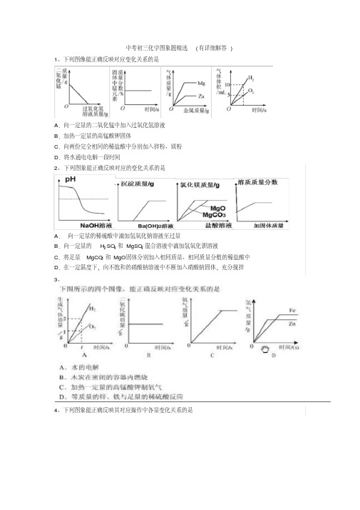 中考初三化学图象题精选(有详细解答)