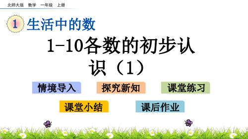 北师大版一年级上册数学1.1 1~10各数的初步认识(1)课件