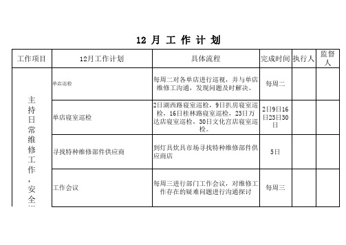 行事历、工作计划