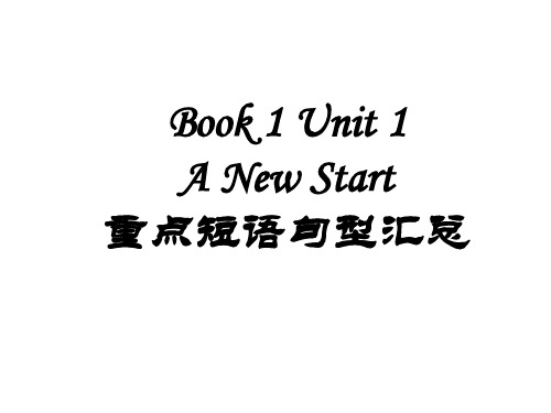 外研版(2019)必修一重点词汇句型汇总课件