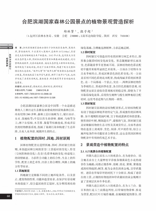 合肥滨湖国家森林公园景点的植物景观营造探析