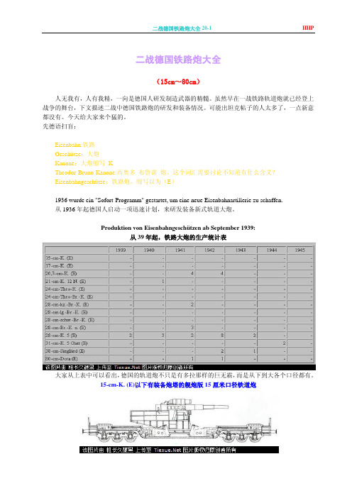 二战德国铁路炮大全