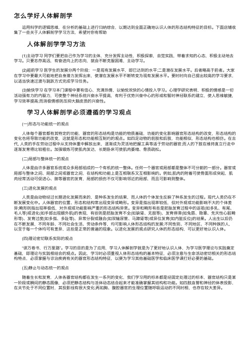 怎么学好人体解剖学