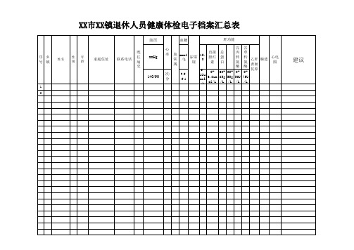 职工退休体检表