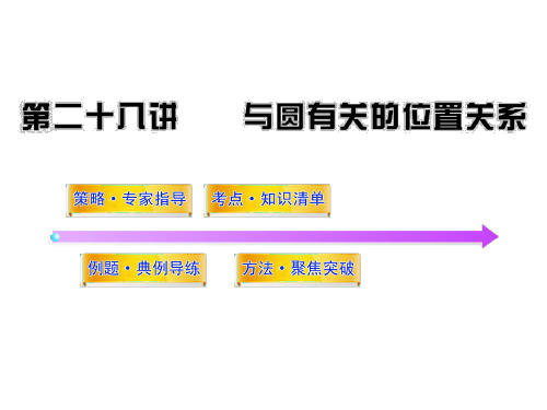 2012版中考数学精品课件(含10 11真题)第28讲与圆有关的位置关系(77张)
