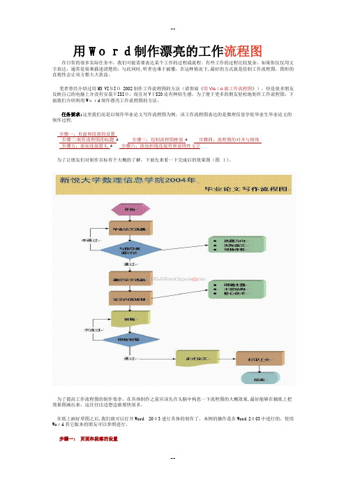 用Word制作漂亮的工作流程图