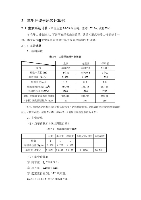 羊毛坪大桥缆索吊装计算书