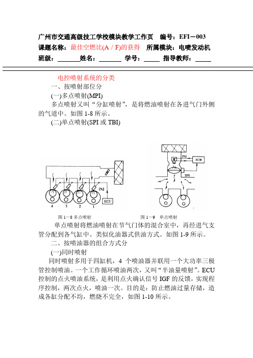 朱明zhubob电控汽油喷射系统工作页  编号：EFI-002-2