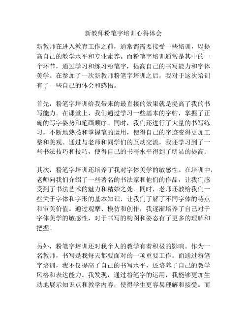 新教师粉笔字培训心得体会