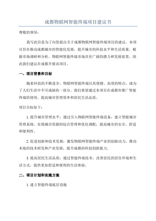 成都物联网智能终端项目建议书