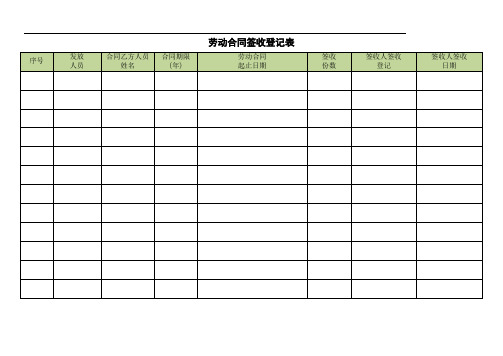 劳动合同签收登记表