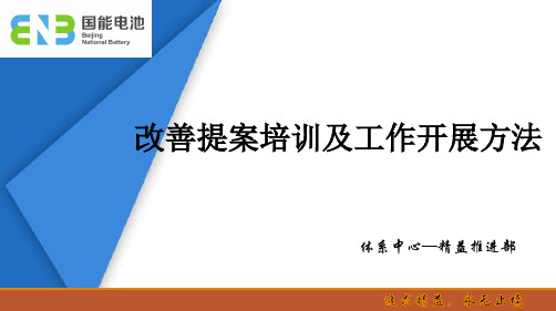 改善提案培训及工作开展方法(PPT49页)