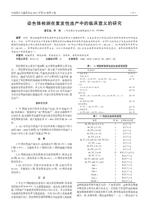 染色体检测在复发性流产中的临床意义的研究