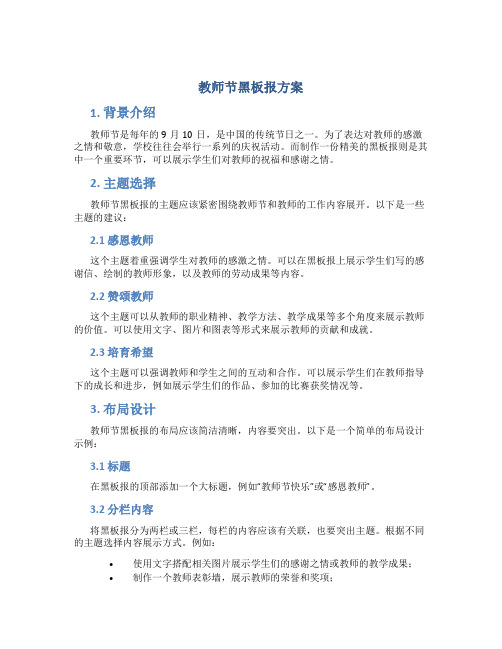 教师节黑板报方案