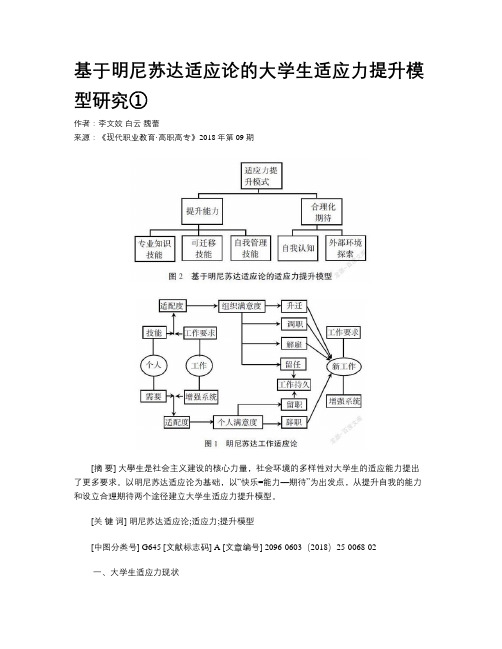 基于明尼苏达适应论的大学生适应力提升模型研究①