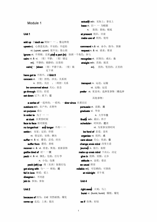 高中英语(人教版)必修1-5词汇表_黑体部份1