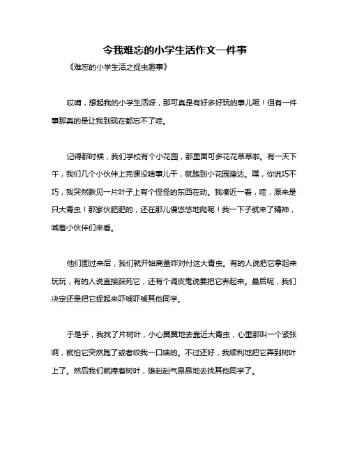 令我难忘的小学生活作文一件事