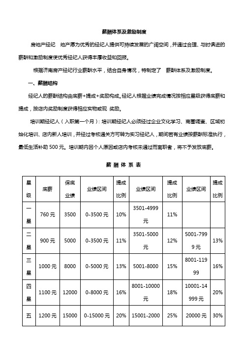 房地产经纪公司薪酬制度