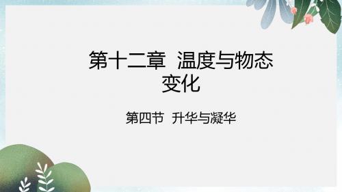 九年级物理全册12.4升华与凝华课件新版沪科版