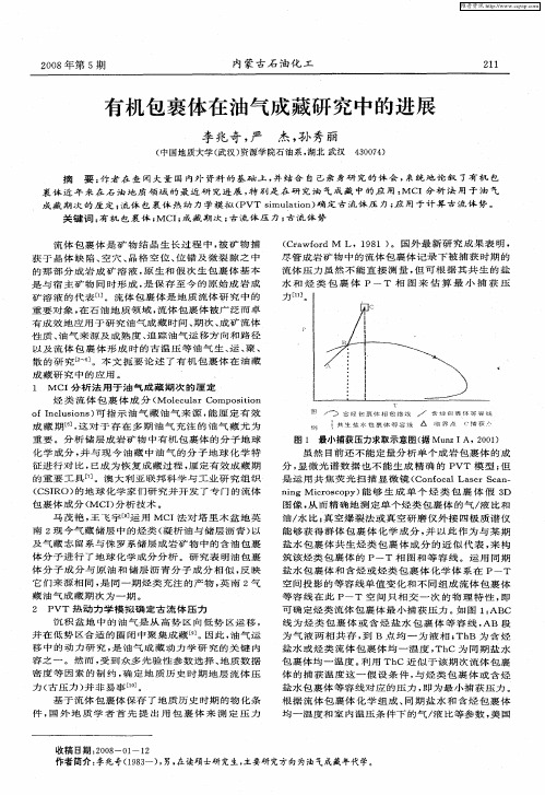 有机包裹体在油气成藏研究中的进展