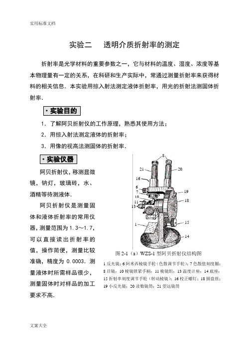 实验二透明介质折射率地测定