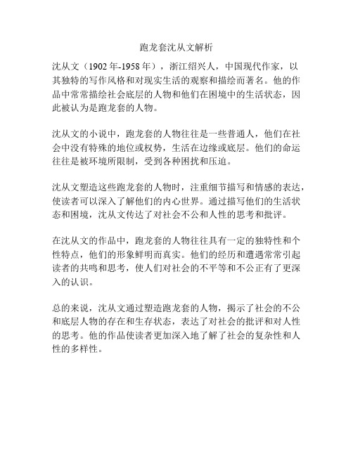 跑龙套沈从文解析