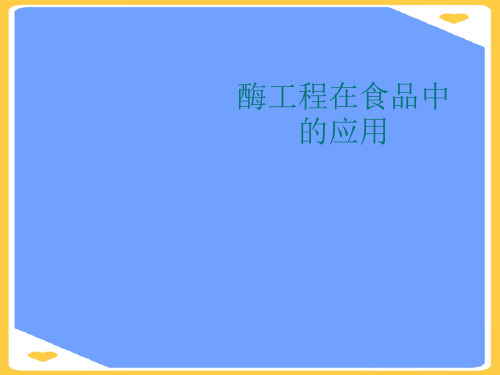 酶工程在食品中的应用.正式版PPT文档