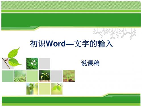 三年级下册信息技术说课课件-1.1初识word-文字的输入｜清华版(共11张PPT)