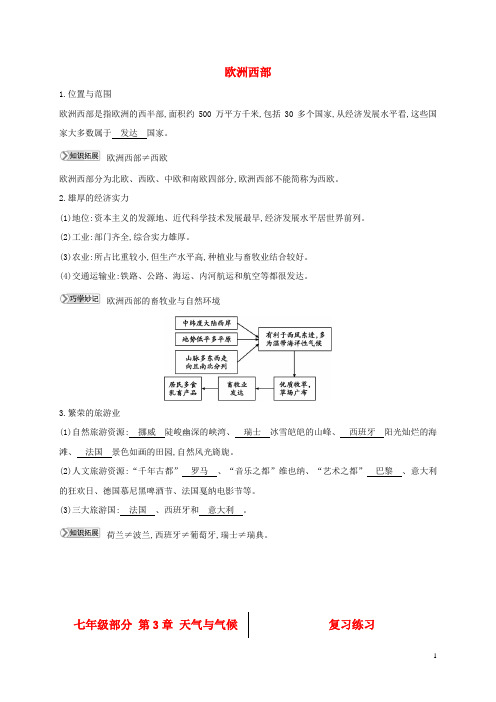 海盐县七中七年级地理下册第七章了解7.4欧洲西部知识点素材新版湘教版