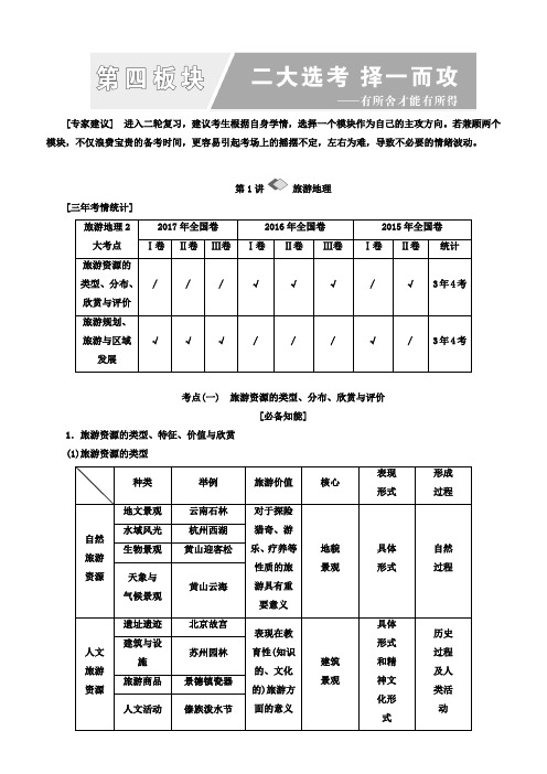 2018年高考地理通用版二轮专题复习创新讲义： 第四板块 二大选考 择一而攻 含答案