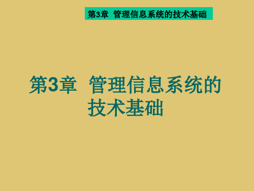 第3章  管理信息系统的技术基础《管理信息系统》