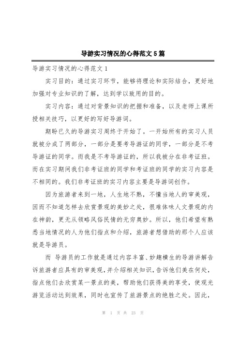 导游实习情况的心得范文5篇