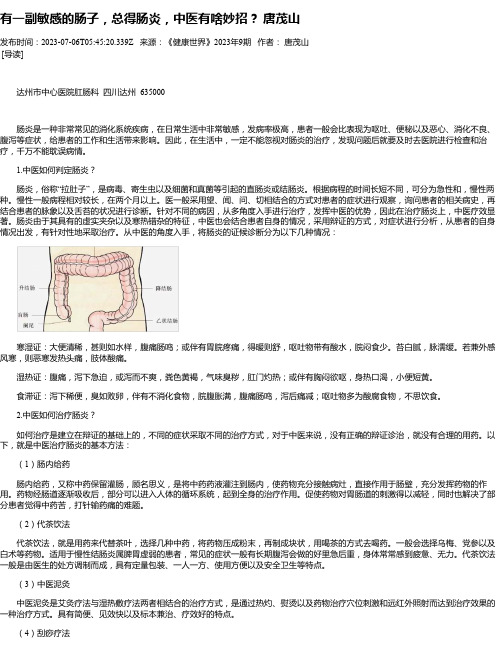 有一副敏感的肠子，总得肠炎，中医有啥妙招？唐茂山