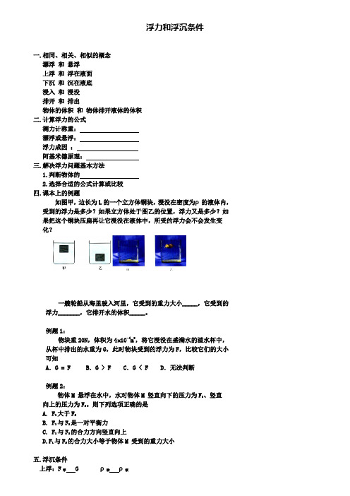 精选北京市重点中学中考物理冲刺复习力学总复习浮力与浮沉条件训练