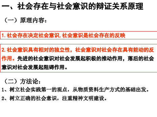 社会存在与社会意识的辩证关系原理