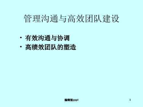 管理沟通与高效团队建设ppt课件