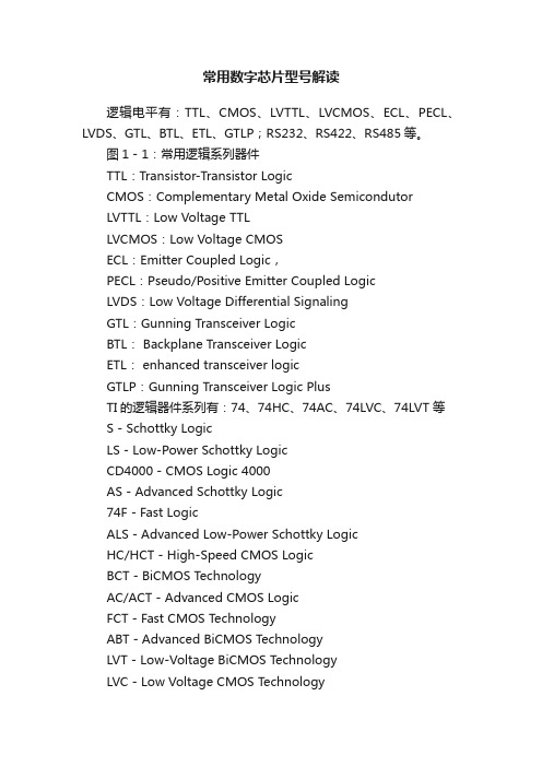 常用数字芯片型号解读
