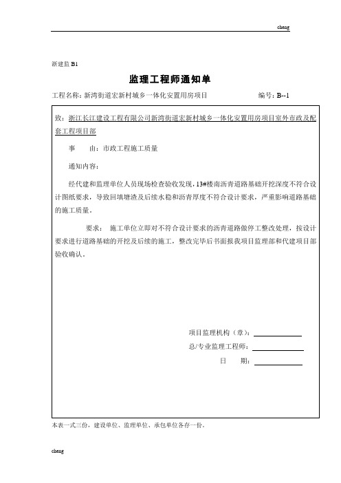 行业监理师-浙江省监理用表-B表