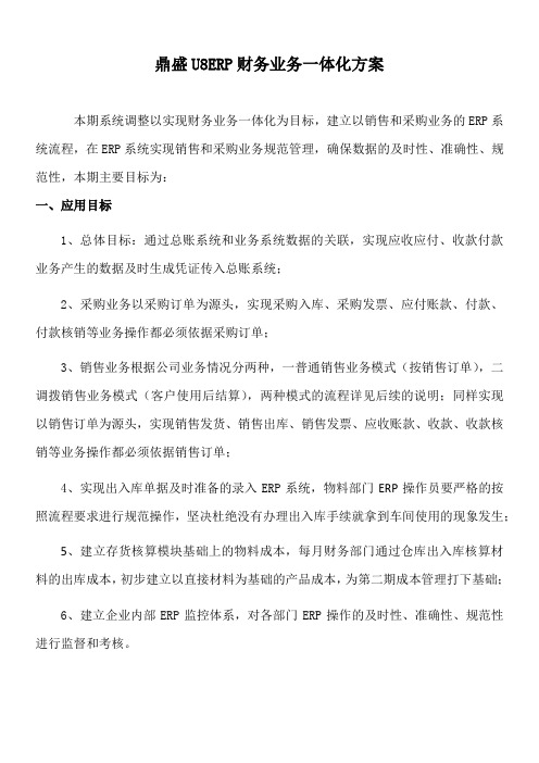 ERP财务业务一体化+财务进销存实施方案