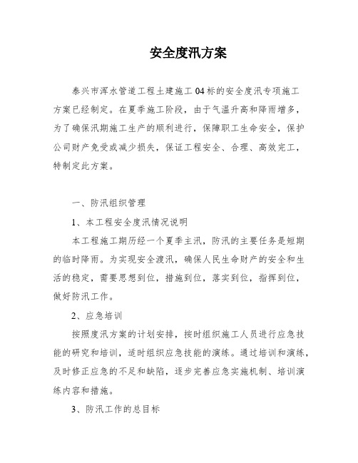 安全度汛方案