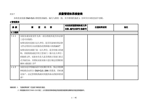 AL01附表7-CL01质量管理体系核查表